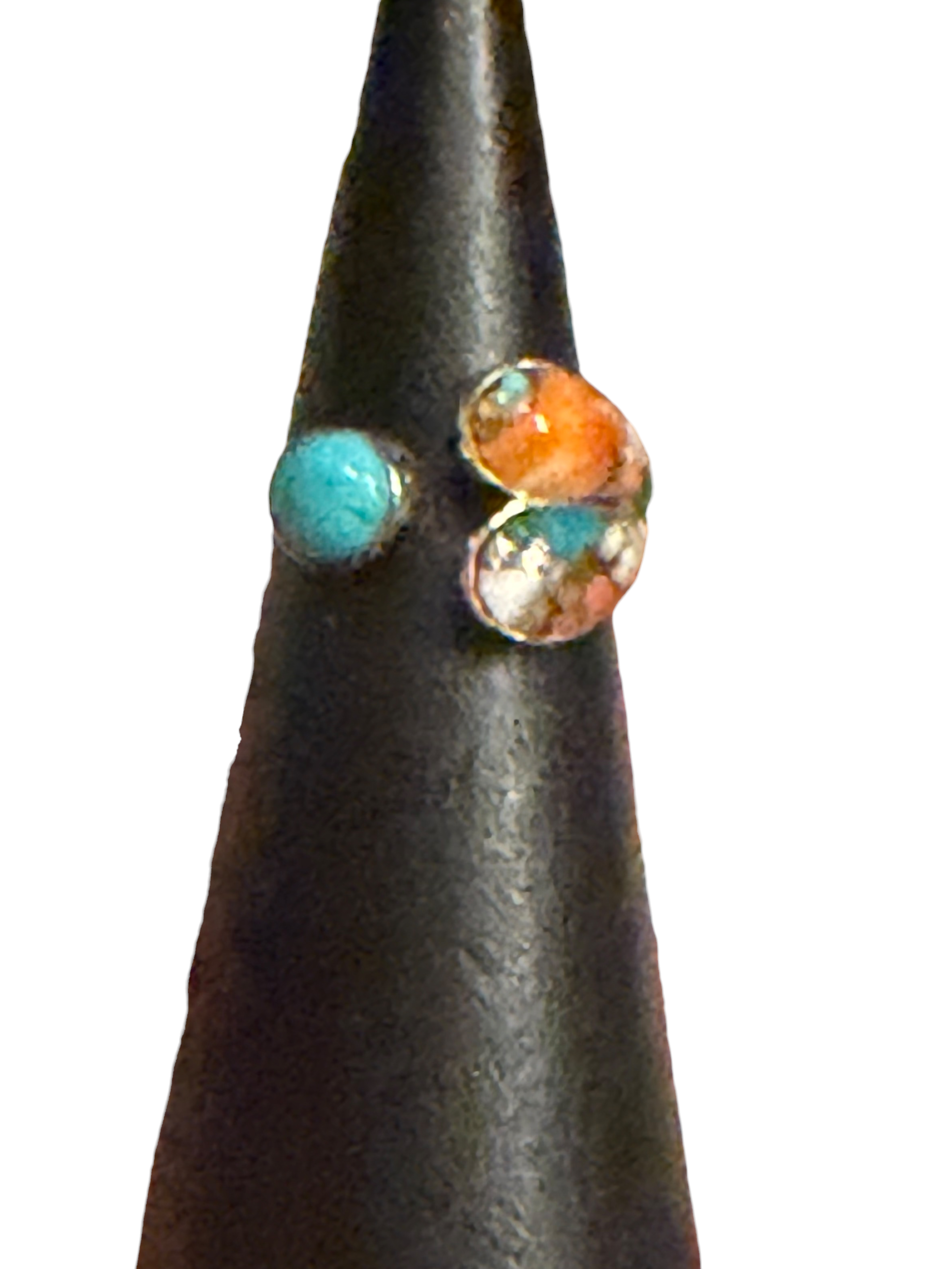 Spiny Oyster & Turquoise Size 7 Heart Sterling Silver Ring