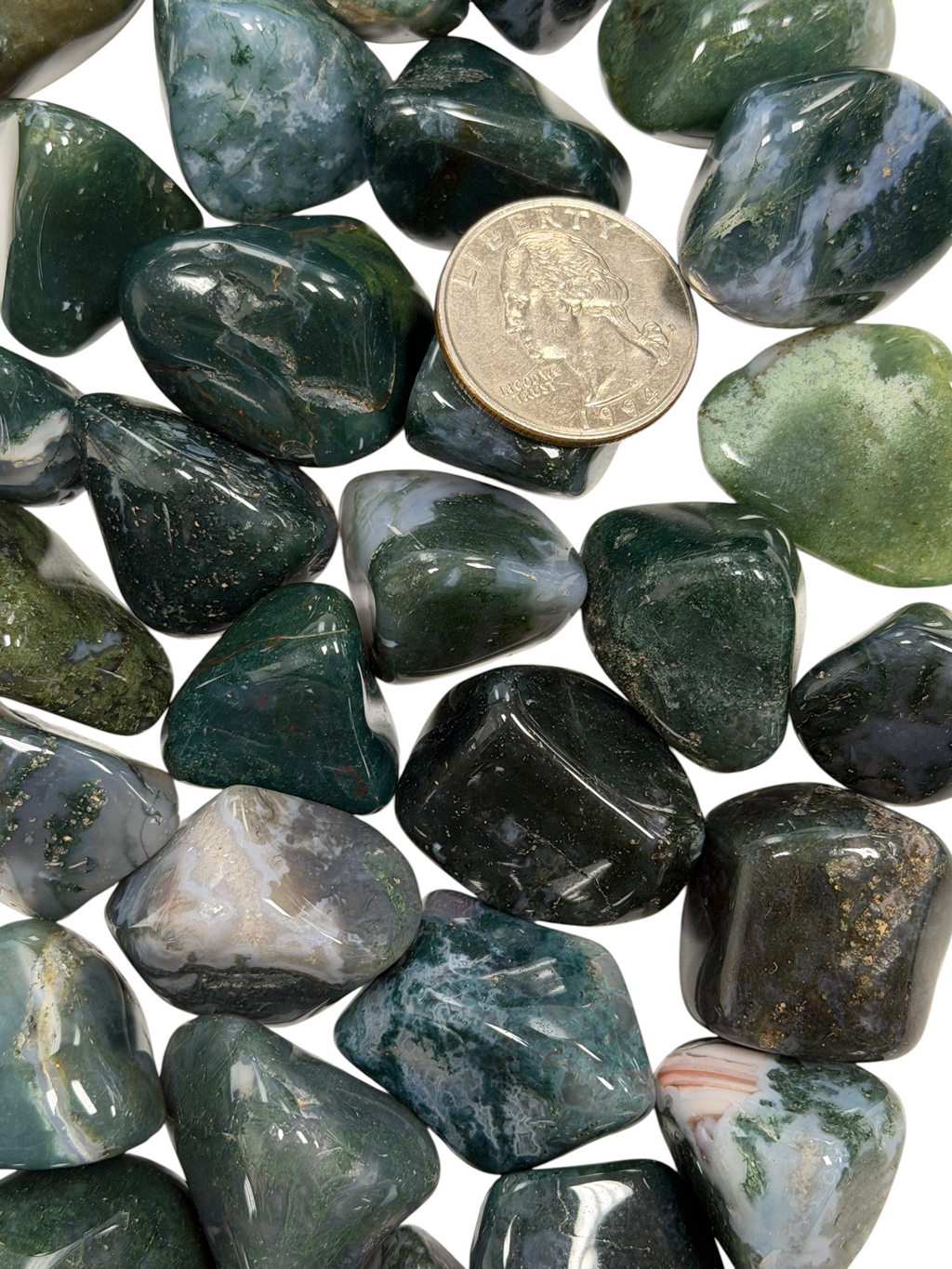 Moss Agate AA Grade Tumbled
