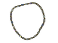 Mini Clear Iridescent Glass with Gold Tone Beaded Bracelet