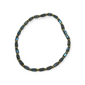 Mini Smoky Blue Glass with Gold Tone Bead Bracelet
