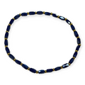 Mini Navy Blue Glass with Gold Tone Bead Bracelet