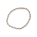 Mini Light Pink Iridescent Glass with Gold Tone Bead Bracelet