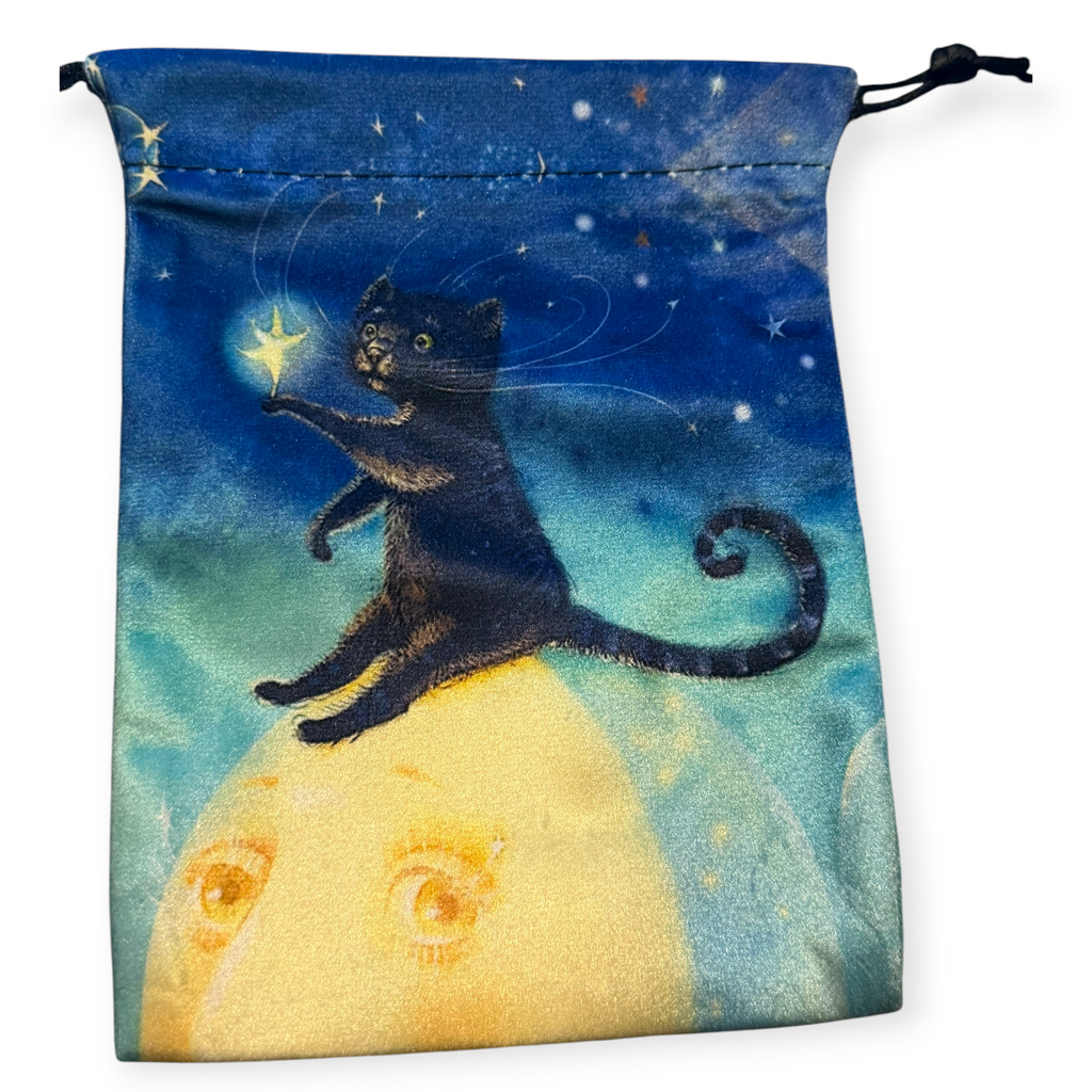 Black Cat on Moon Tarot Bag