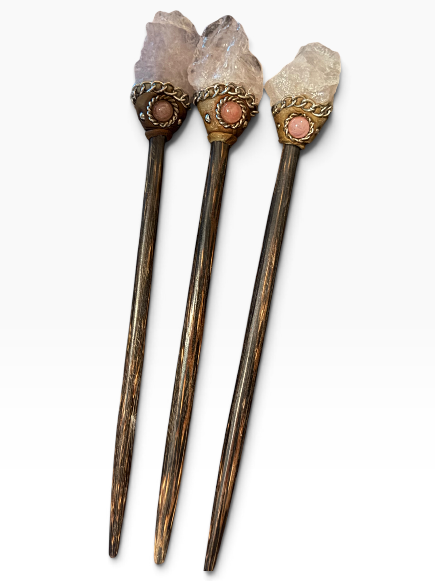 Rose Quartz Hair Stick (Raw)