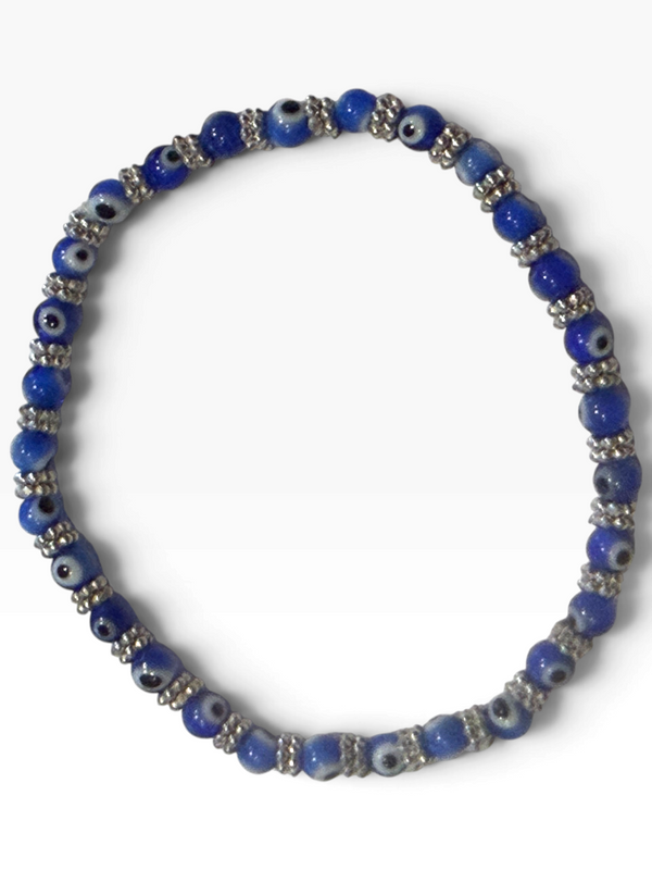 Blue 4mm Evil Eye Bracelet