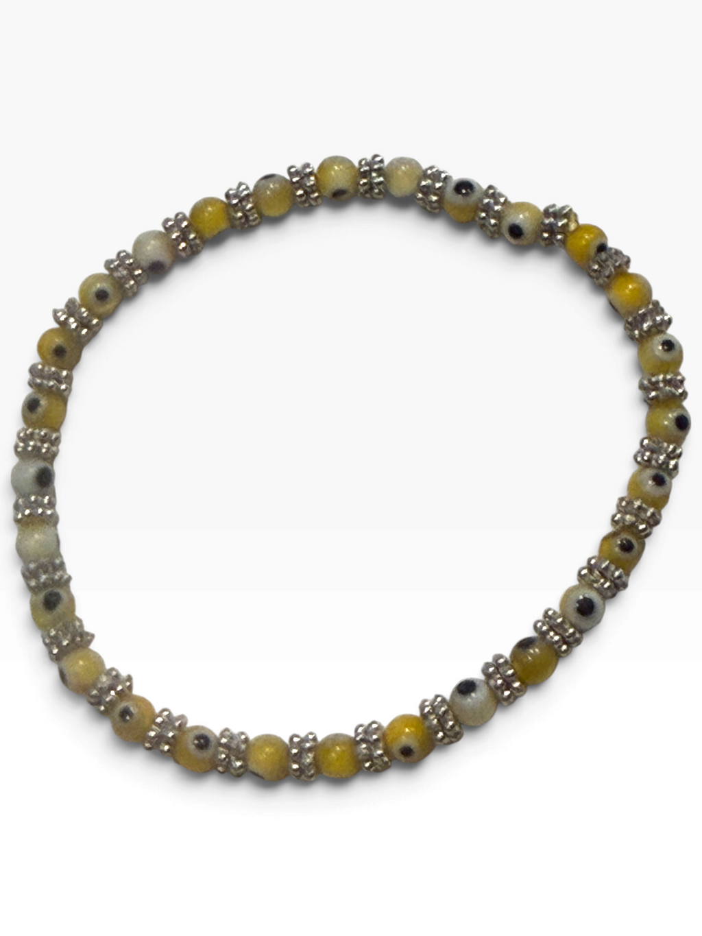 Yellow 4mm Evil Eye Bracelet