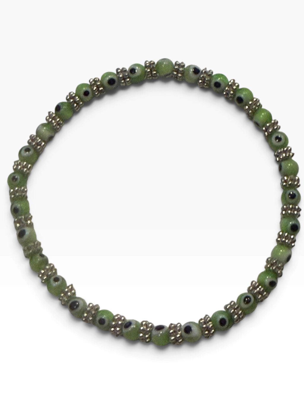 Green 4mm Evil Eye Bracelet