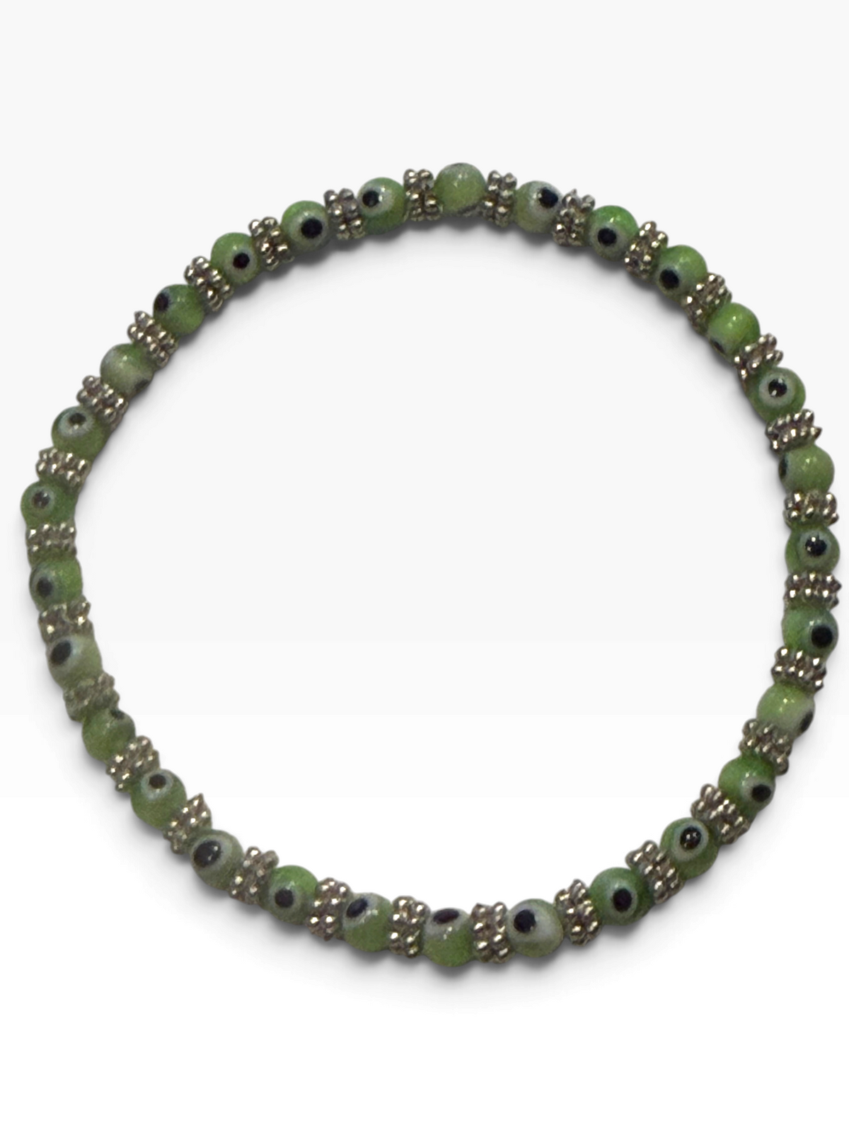 Green 4mm Evil Eye Bracelet