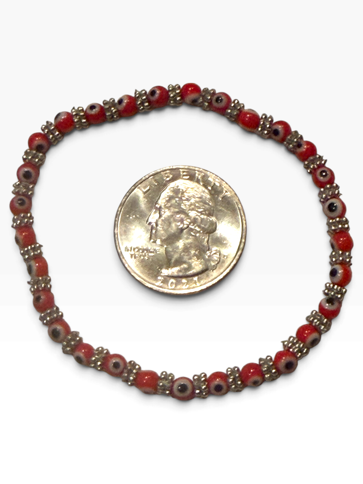 Red 4mm Evil Eye Bracelet