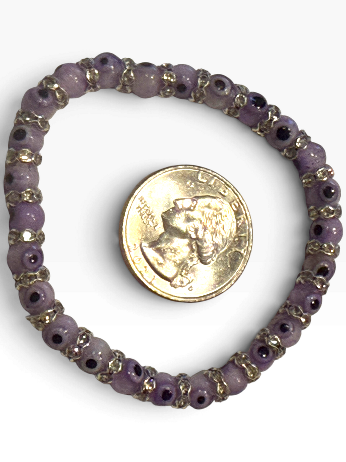 6mm Lavender Evil Eye Bracelet