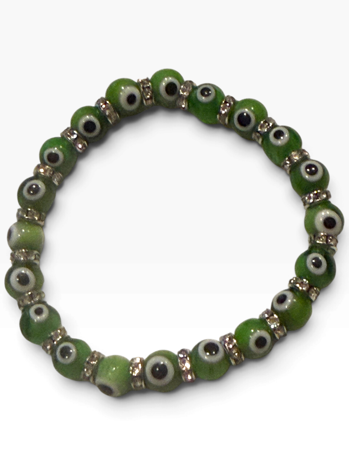 8mm Green Evil Eye Bracelet