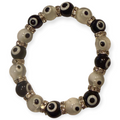 10mm Black & White Evil Eye Bracelet
