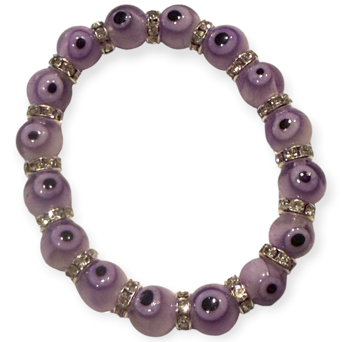 10mm Lavender Evil Eye Bracelet