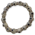 10mm White Evil Eye Bracelet