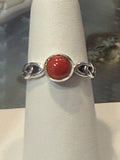 Red Coral Sterling Silver RIng