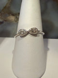 White Topaz Infinity Sterling Silver Ring