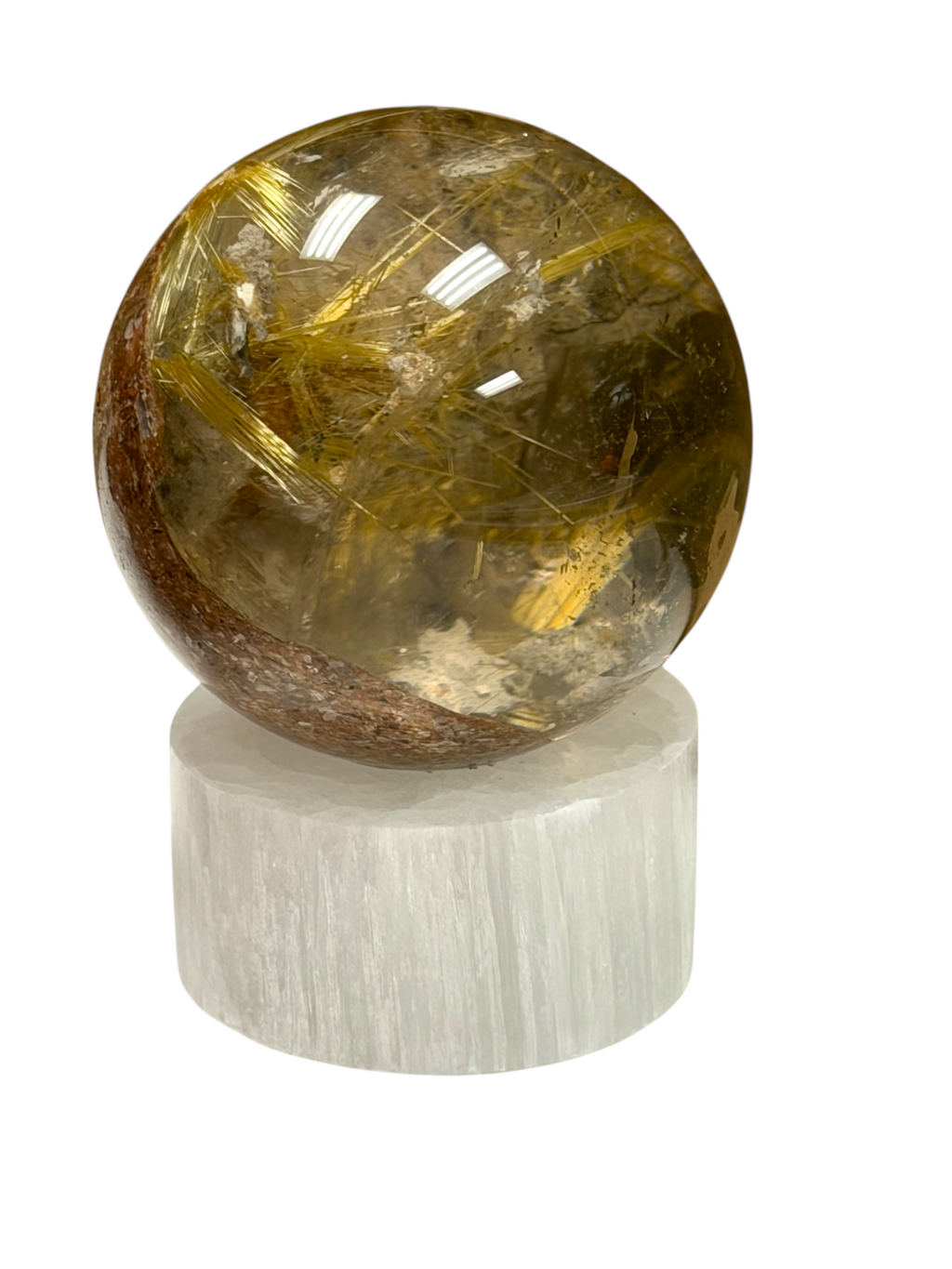 Golden Rutile Garden Quartz Sphere 48mm