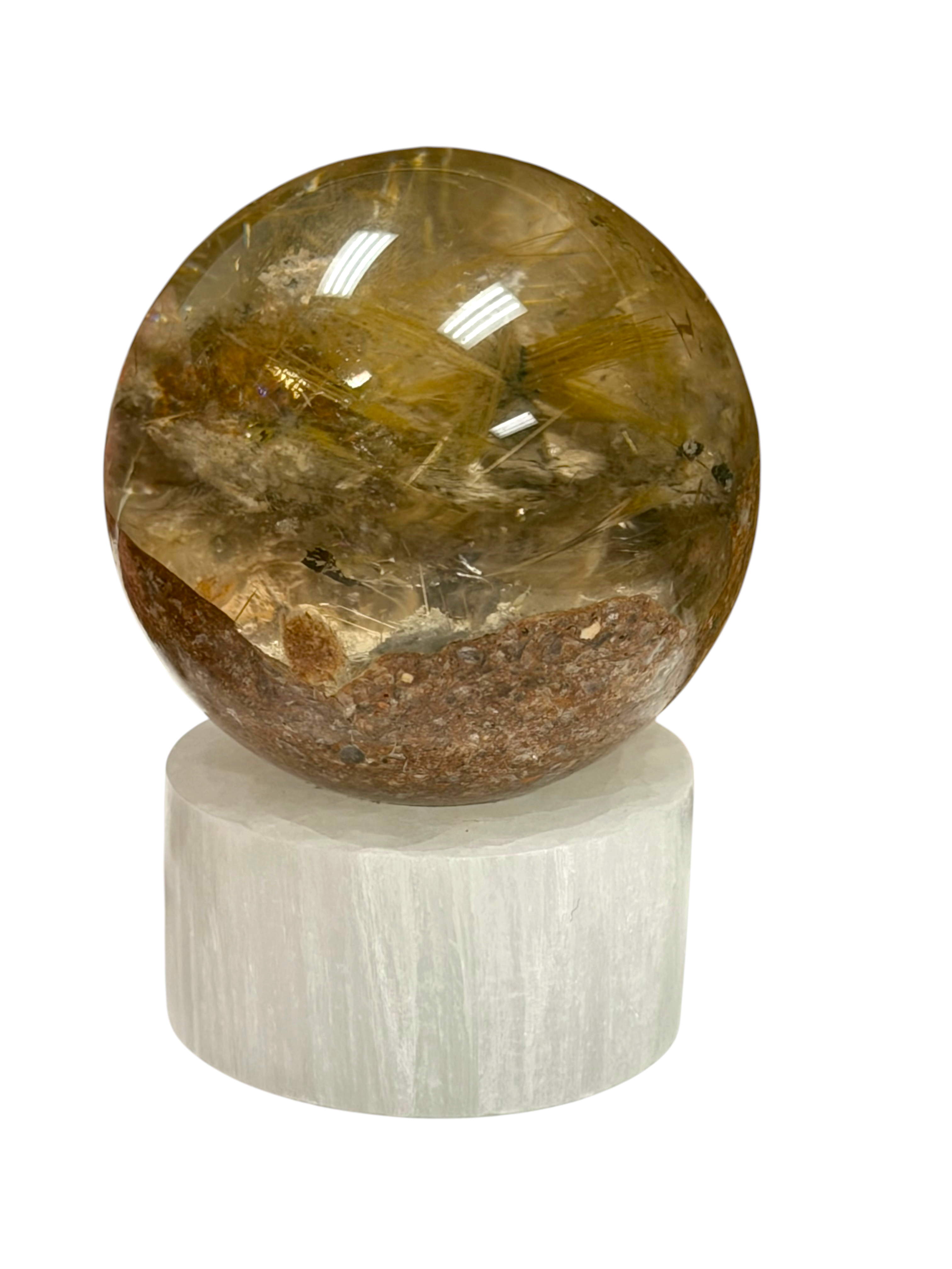 Golden Rutile Garden Quartz Sphere 48mm