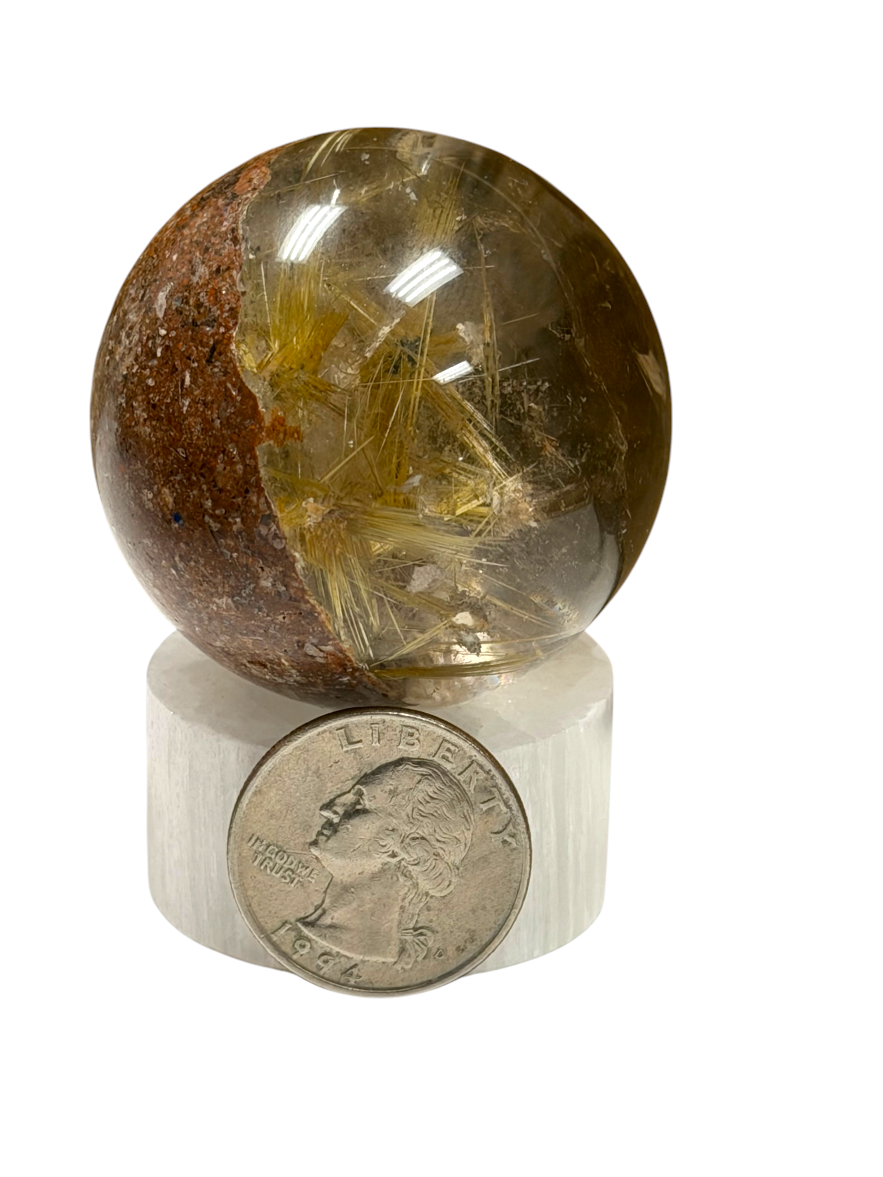 Golden Rutile Garden Quartz Sphere 48mm