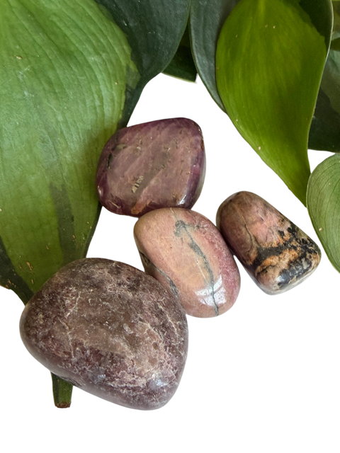 Tumbled Rhodonite Black and pink