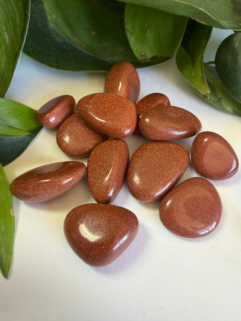 Tumbled Goldstone Red