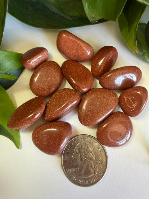 Tumbled Goldstone Red