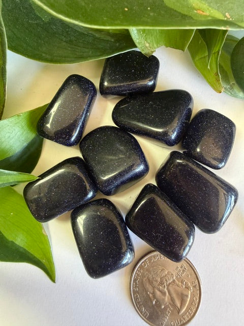 Tumbled Goldstone Blue