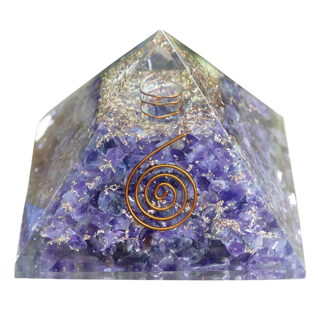 Amethyst Orgonite Crystal Pyramid - Divine Protection