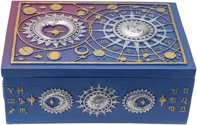 Astrology Tarot Deck Storage Box | 5.5" x 3.75" Decorative Card Holder for Tarot, Oracle & Spiritual Accessories