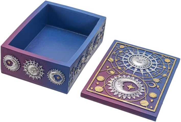 Astrology Tarot Deck Storage Box | 5.5" x 3.75" Decorative Card Holder for Tarot, Oracle & Spiritual Accessories