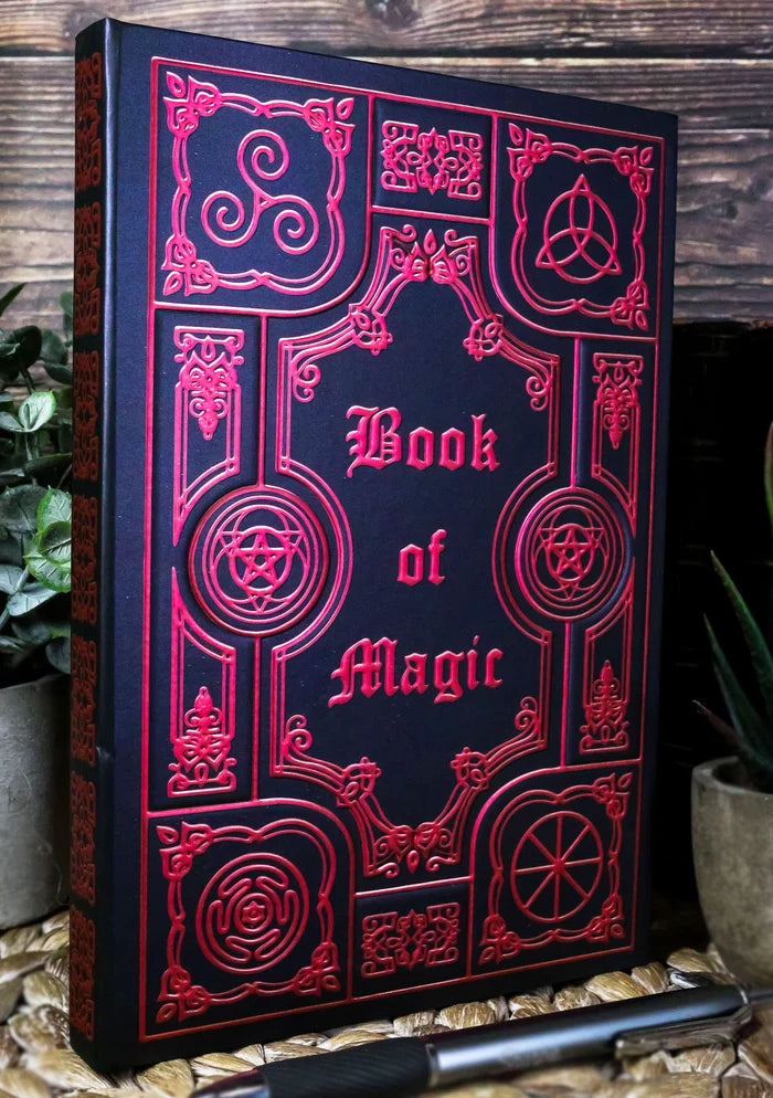 Occultic Sacred Symbols Gothic Book Of Magic Embossed Blank Page Hard Cover Journal
