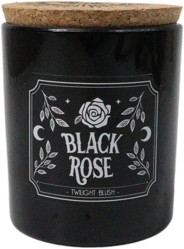 Wicca Mystic Midnight Ritual Scented Pillar Candle with Cork Lid Witchcraft New Age Apothecary Celestial Home Fragrance Aromatherapy (Black Rose Twilight Blush)