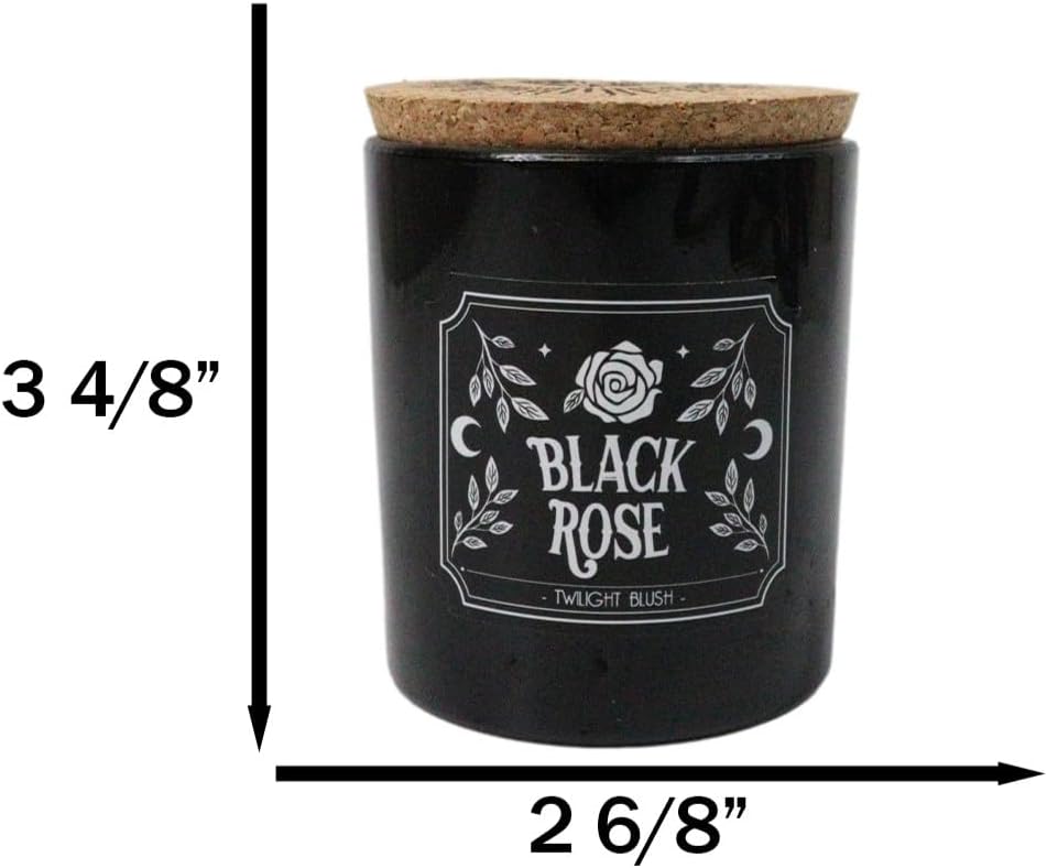 Wicca Mystic Midnight Ritual Scented Pillar Candle with Cork Lid Witchcraft New Age Apothecary Celestial Home Fragrance Aromatherapy (Black Rose Twilight Blush)