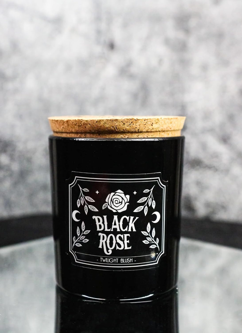 Wicca Mystic Midnight Ritual Scented Pillar Candle with Cork Lid Witchcraft New Age Apothecary Celestial Home Fragrance Aromatherapy (Black Rose Twilight Blush)
