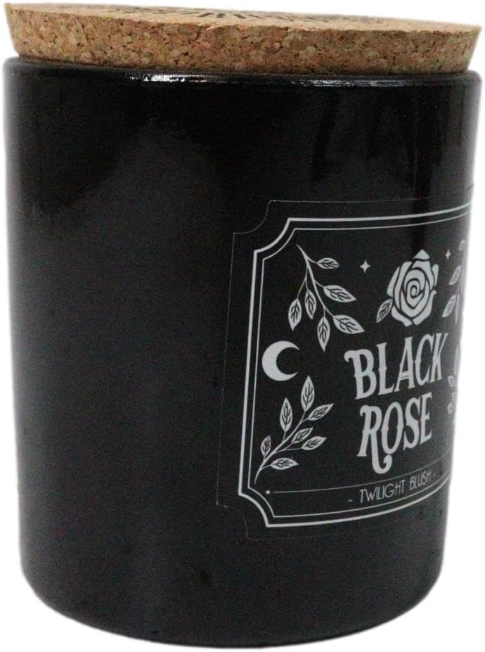 Wicca Mystic Midnight Ritual Scented Pillar Candle with Cork Lid Witchcraft New Age Apothecary Celestial Home Fragrance Aromatherapy (Black Rose Twilight Blush)