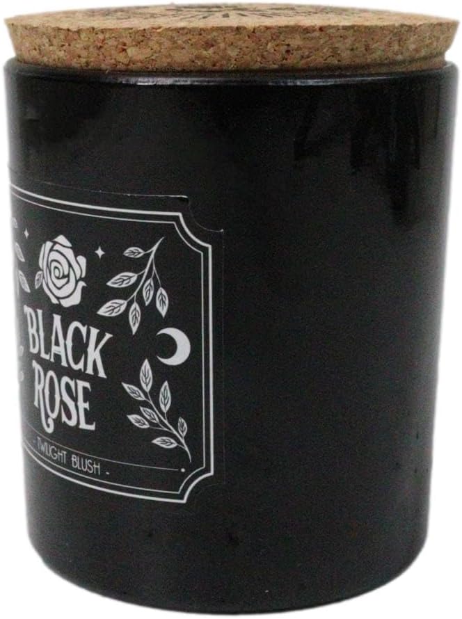 Wicca Mystic Midnight Ritual Scented Pillar Candle with Cork Lid Witchcraft New Age Apothecary Celestial Home Fragrance Aromatherapy (Black Rose Twilight Blush)