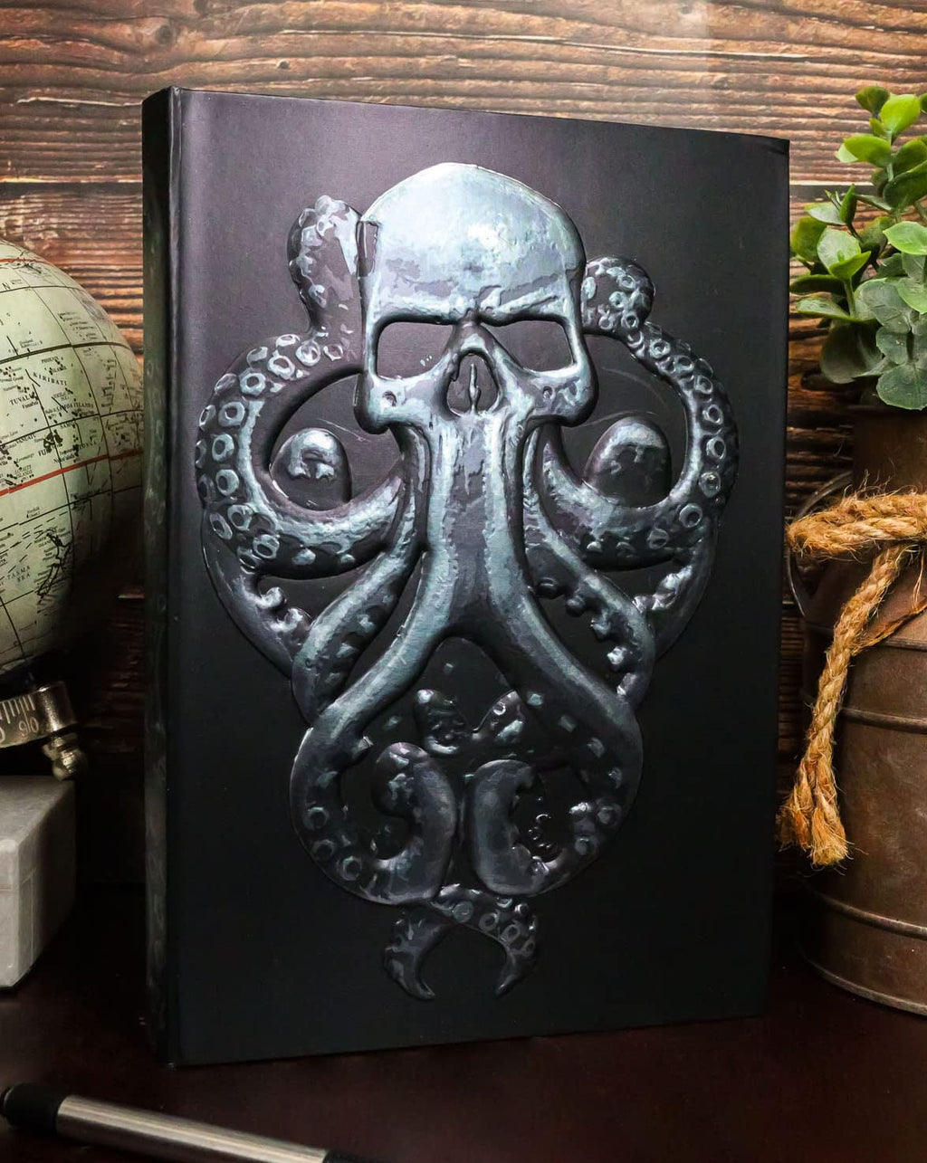 Cthulhu Ocean Monster Titan The Ancient One Octopus Skull Embossed Blank Page Matte Paper Hardcover Journal Book with Bookmarking Ribbon 8.25"x5.75"