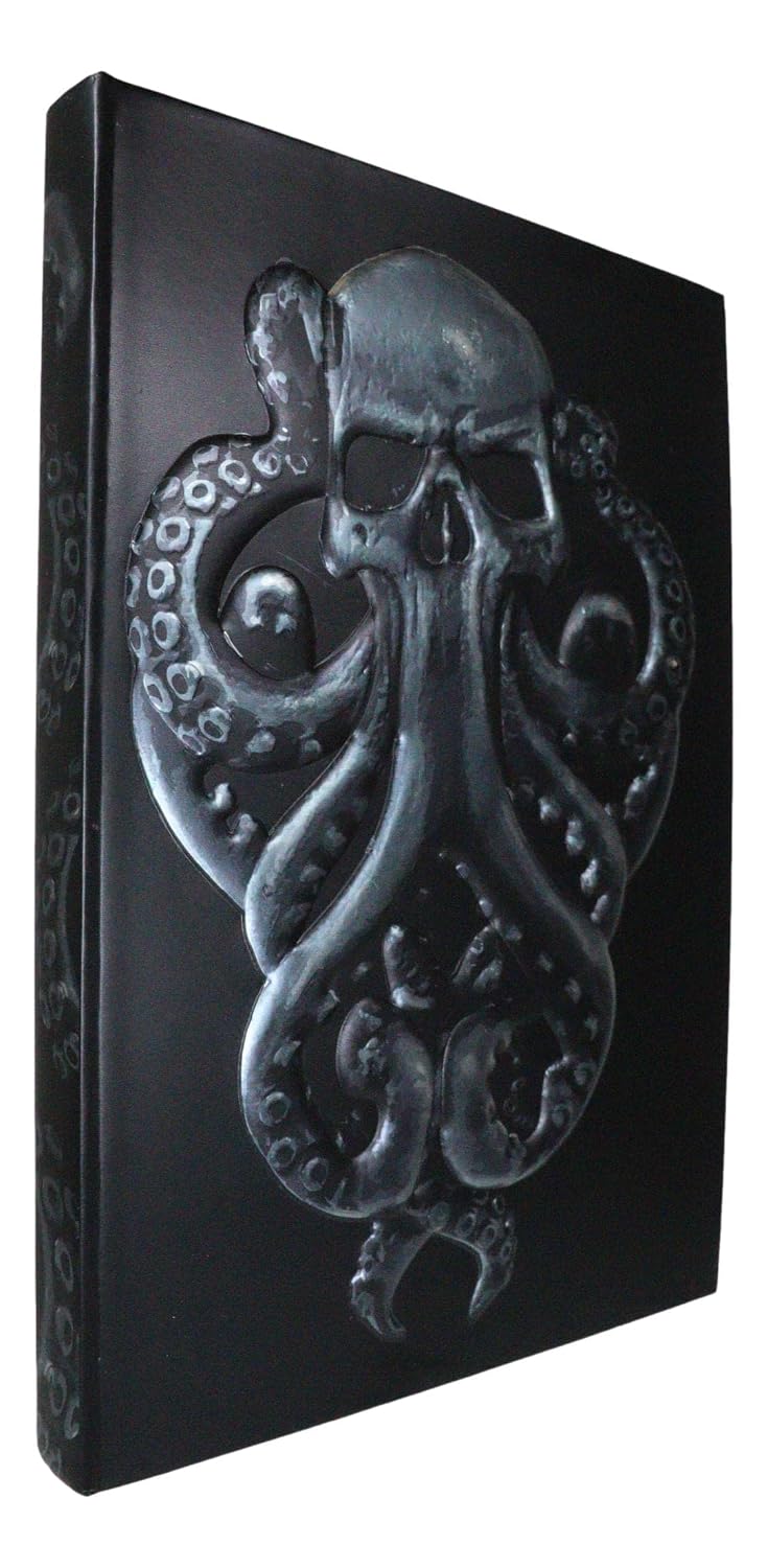 Cthulhu Ocean Monster Titan The Ancient One Octopus Skull Embossed Blank Page Matte Paper Hardcover Journal Book with Bookmarking Ribbon 8.25"x5.75"