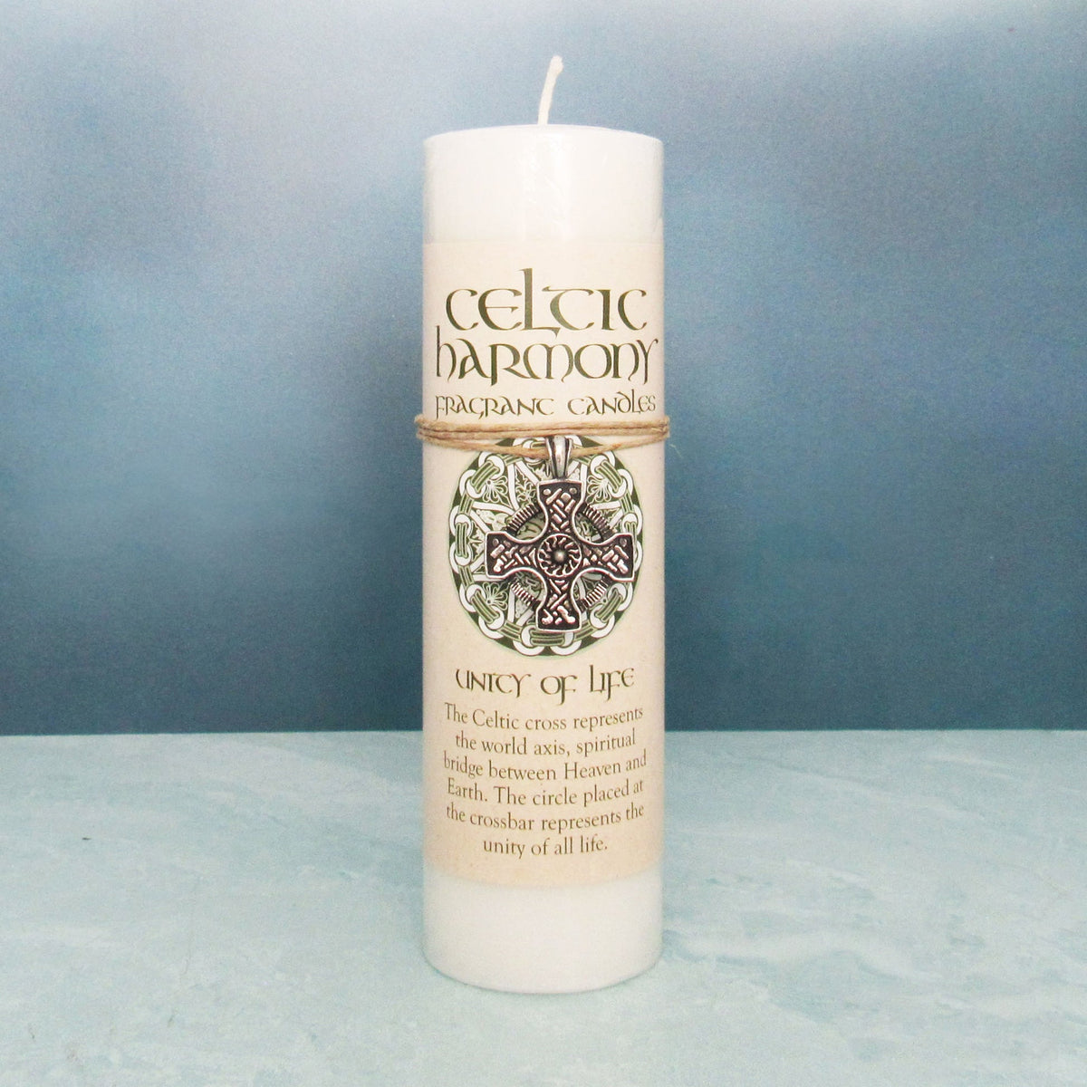 Celtic Harmony Unity of Life fragrant candle with pewter pendant