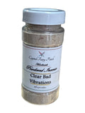 Crystal Fairy Patch Clear Bad Vibrations powdered incense in a clear container with a white lid. Cleanses negativity.