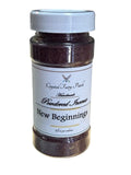 Crystal Fairy Patch New Beginnings powdered incense in a clear 8 oz plastic shaker bottle for fresh starts and rituals.