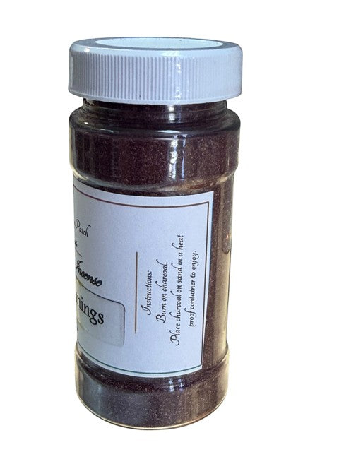Crystal Fairy Patch New Beginnings powdered incense in a clear plastic jar with a white lid for fresh start rituals.
