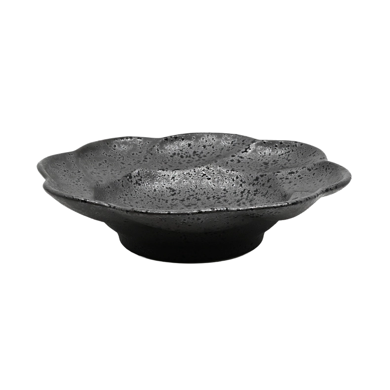 Flower Shape Small Dish - Black Metallic