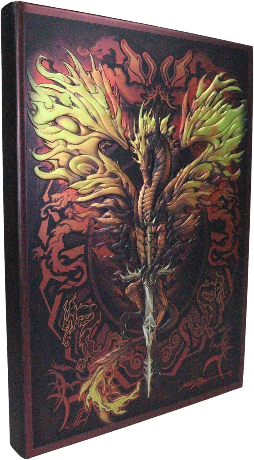 Dragon Blade Flame Drake Embossed Hard Cover Journal - Ruth Thompson Fantasy Dragon Semi Iridescent Journal