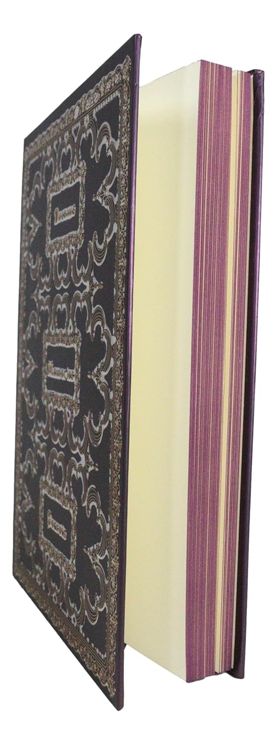 Royal Purple And Gold Dreams Memories Secrets Floral Scroll Art Embossed Blank Page Hard Cover Journal