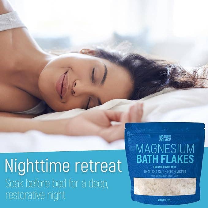 Magnesium Bath Flakes, Bath Soak/Foot Soak With MSM