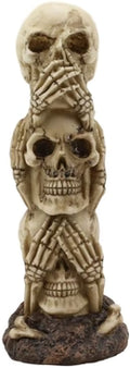 Triple Stacked See Hear Speak No Evil Skulls Figurine