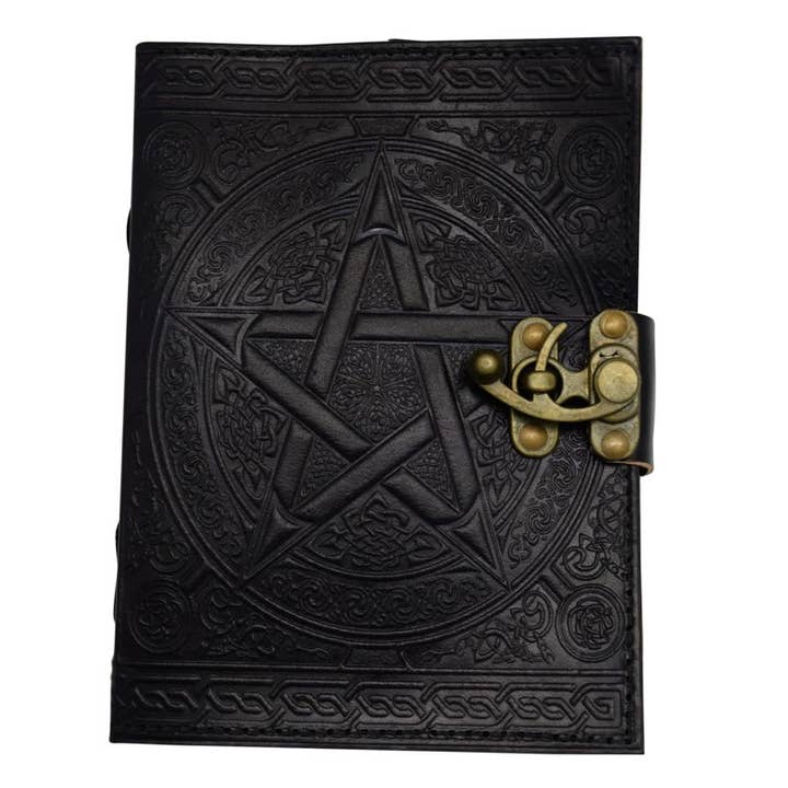 Black Pentagram Leather Embossed Journal