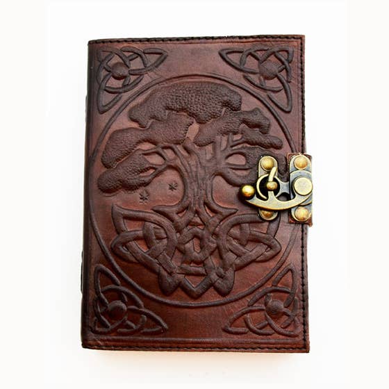 Tree of Life Leather Embossed Journal – 7 × 10 in