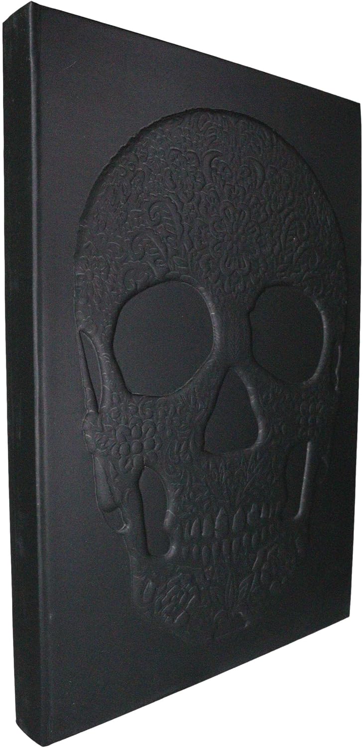 Floral Skull Embossed Blank Page Hard Cover Journal